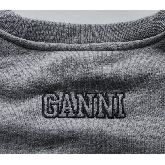 Ganni Software Isoli Sweatshirt / Size XS / Paloma Melange Grey Oversized - Picture 10 of 11